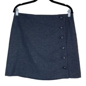 Banana Republic Marie skirt in dark indigo / wool mini skirt with button front